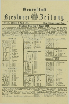 Coursblatt der Breslauer Zeitung. 1881, Nr. 178 (3 August)