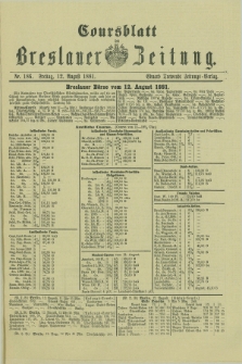 Coursblatt der Breslauer Zeitung. 1881, Nr. 186 (12 August)