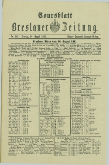 Coursblatt der Breslauer Zeitung. 1881, Nr. 189 (16 August)