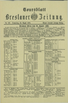 Coursblatt der Breslauer Zeitung. 1881, Nr. 197 (25 August)