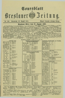Coursblatt der Breslauer Zeitung. 1881, Nr. 199 (27 August)