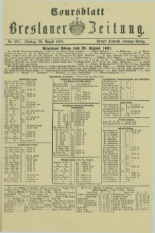 Coursblatt der Breslauer Zeitung. 1881, Nr. 201 (30 August)