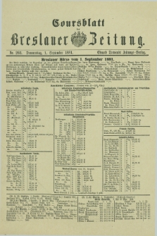 Coursblatt der Breslauer Zeitung. 1881, Nr. 203 (1 September)