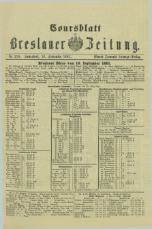 Coursblatt der Breslauer Zeitung. 1881, Nr. 210 (10 September)