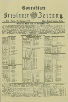 Coursblatt der Breslauer Zeitung. 1881, Nr. 212 (13 September)