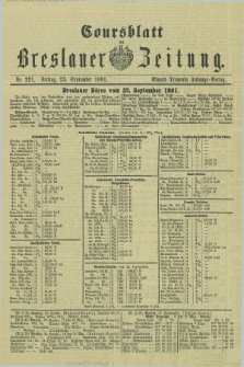 Coursblatt der Breslauer Zeitung. 1881, Nr. 221 (23 September)