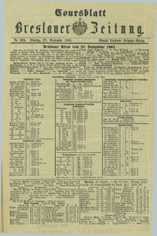 Coursblatt der Breslauer Zeitung. 1881, Nr. 224 (27 September)