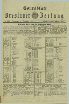 Coursblatt der Breslauer Zeitung. 1881, Nr. 226 (29 September)