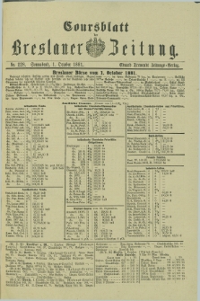 Coursblatt der Breslauer Zeitung. 1881, Nr. 228 (1 October)