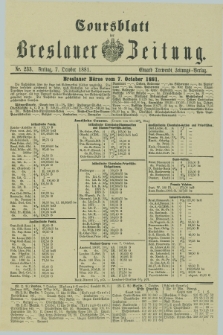 Coursblatt der Breslauer Zeitung. 1881, Nr. 233 (7 October)