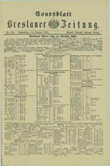 Coursblatt der Breslauer Zeitung. 1881, Nr. 238 (13 October)