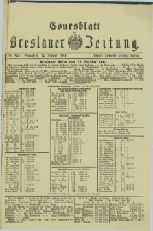 Coursblatt der Breslauer Zeitung. 1881, Nr. 240 (15 October)