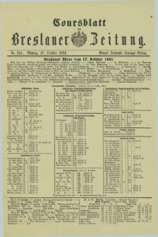 Coursblatt der Breslauer Zeitung. 1881, Nr. 241 (17 October)