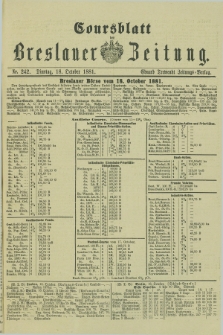 Coursblatt der Breslauer Zeitung. 1881, Nr. 242 (18 October)