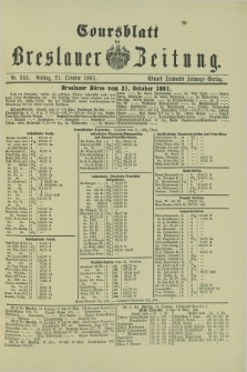 Coursblatt der Breslauer Zeitung. 1881, Nr. 245 (21 October)