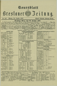 Coursblatt der Breslauer Zeitung. 1881, Nr. 247 (24 October)