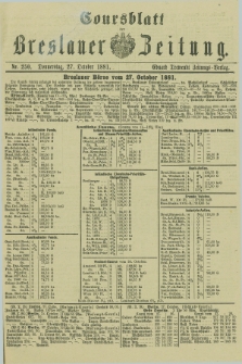 Coursblatt der Breslauer Zeitung. 1881, Nr. 250 (27 October)
