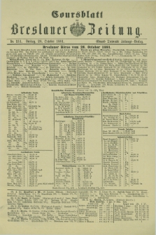 Coursblatt der Breslauer Zeitung. 1881, Nr. 251 (28 October)