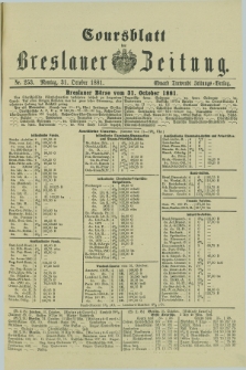 Coursblatt der Breslauer Zeitung. 1881, Nr. 253 (31 October)