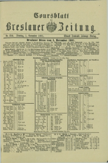 Coursblatt der Breslauer Zeitung. 1881, Nr. 254 (1 November)