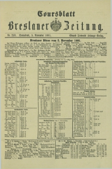 Coursblatt der Breslauer Zeitung. 1881, Nr. 258 (5 November)