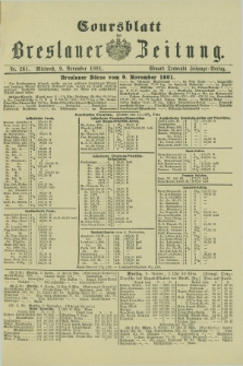 Coursblatt der Breslauer Zeitung. 1881, Nr. 261 (9 November)