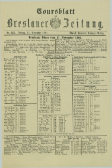 Coursblatt der Breslauer Zeitung. 1881, Nr. 263 (11 November)