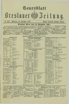 Coursblatt der Breslauer Zeitung. 1881, Nr. 267 (16 November)