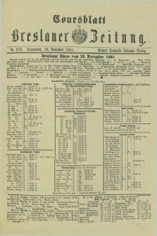 Coursblatt der Breslauer Zeitung. 1881, Nr. 270 (19 November)