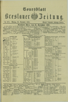 Coursblatt der Breslauer Zeitung. 1881, Nr. 271 (21 November)