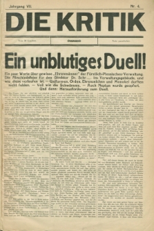 Die Kritik. Jg.7, nr 4 (1928)