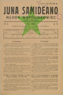 Juna Samideano = Młody Współideowiec. Jaro 1, nr 1 (sierpień 1931)