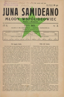 Juna Samideano = Młody Współideowiec. Jaro 1, nr 2 (wrzesień 1931)