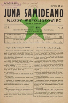 Juna Samideano = Młody Współideowiec. Jaro 1, nr 3 (październik 1931)