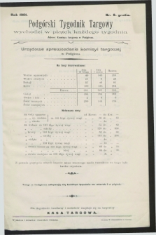 Podgórski Tygodnik Targowy : urzędowe sprawozdanie Komisyi Targowej w Podgórzu. 1901, Nr. 8