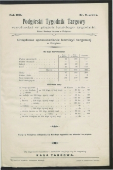 Podgórski Tygodnik Targowy : urzędowe sprawozdanie Komisyi Targowej w Podgórzu. 1901, Nr. 9