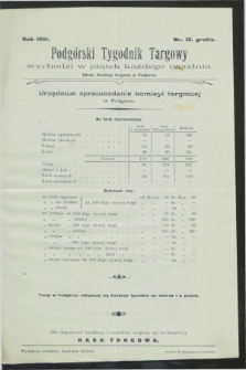 Podgórski Tygodnik Targowy : urzędowe sprawozdanie Komisyi Targowej w Podgórzu. 1901, Nr. 13