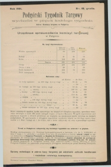 Podgórski Tygodnik Targowy : urzędowe sprawozdanie Komisyi Targowej w Podgórzu. 1901, Nr. 18