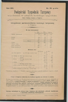 Podgórski Tygodnik Targowy : urzędowe sprawozdanie Komisyi Targowej w Podgórzu. 1901, Nr. 22