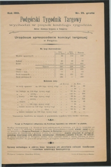 Podgórski Tygodnik Targowy : urzędowe sprawozdanie Komisyi Targowej w Podgórzu. 1901, Nr. 25