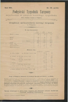 Podgórski Tygodnik Targowy : urzędowe sprawozdanie Komisyi Targowej w Podgórzu. 1901, Nr. 26