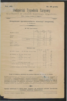 Podgórski Tygodnik Targowy : urzędowe sprawozdanie Komisyi Targowej w Podgórzu. 1901, Nr. 28