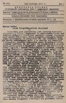 Szachista Polski : miesięcznik poświęcony grze i kompozycji szachowej. 1946, nr 5-6