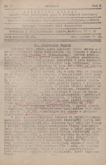 Szachista Polski : miesięcznik poświęcony grze i kompozycji szachowej. 1946, nr 11