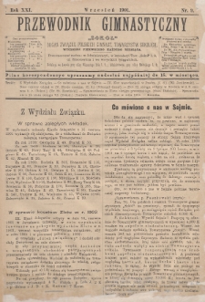 Przewodnik Gimnastyczny „Sokoł” : organ Związku Polskich Gimnastycznych Towarzystw Sokolich. R.21 (1901), nr 9