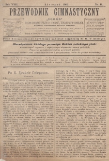 Przewodnik Gimnastyczny „Sokoł” : organ Związku Polskich Gimnastycznych Towarzystw Sokolich. R.22 (1902), nr 11