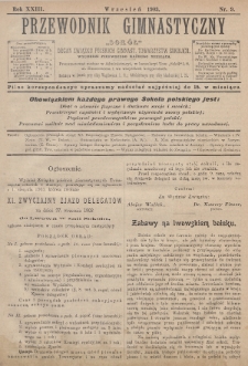 Przewodnik Gimnastyczny „Sokoł” : organ Związku Polskich Gimnastycznych Towarzystw Sokolich. R.23 (1903), nr 9