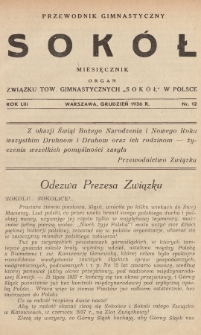 Przewodnik Gimnastyczny „Sokół” : organ Związku Towarzystw Gimnastycznych „Sokół” w Polsce. R.53 (1936), nr 12
