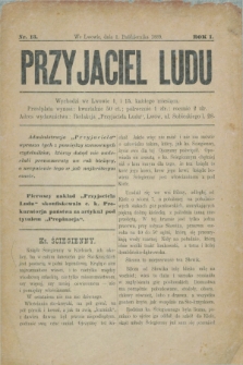 Przyjaciel Ludu. R.1, nr 13 (1 października 1889)