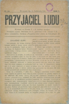 Przyjaciel Ludu. R.1, nr 14 (15 października 1889)